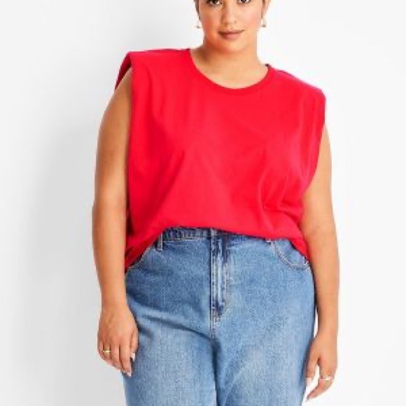 🔖 FUTURE COLLECTIVE Kahlana Barfield Brown Sleeveless Cut-Out Back T-Shirt Red - Picture 5 of 7